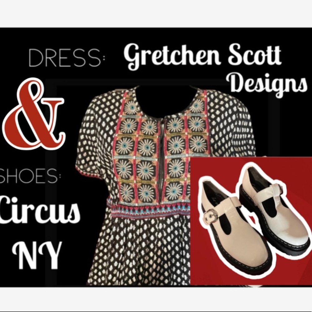 Gretchen Scott Dress (L) & Circus by Sam White Mary Janes (7.5) free tights /sox